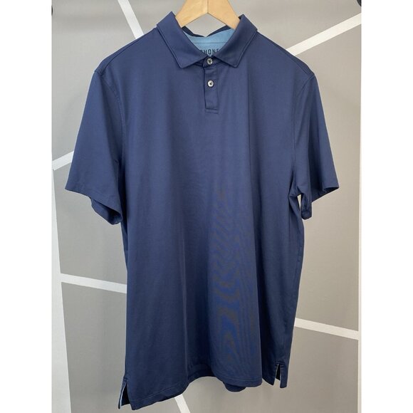 Rhone Delta Pique Short Sleeve Polo Men’s L True Navy Golf Stretch Performance - Picture 1 of 16